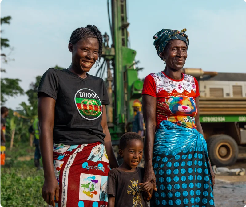 Hawa, her daughter Mamie and her six-year-old grandson, Augustine