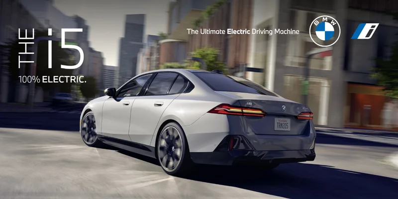 The BMW i5. 100% electric. The Ultimate Electric Driving Machine. The Ultimate Driving Machine®. BMW.