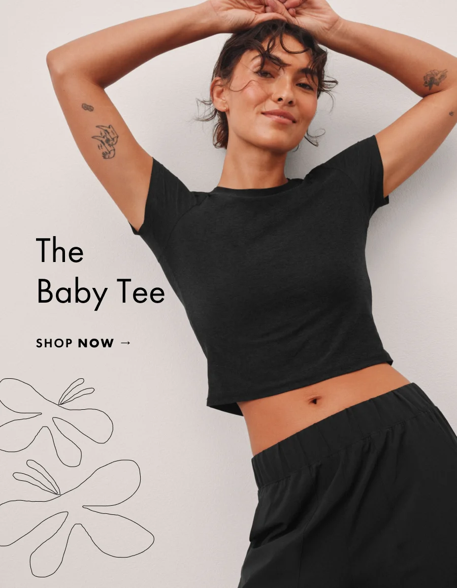 Featherweight Cropped Tee in Darkest Night