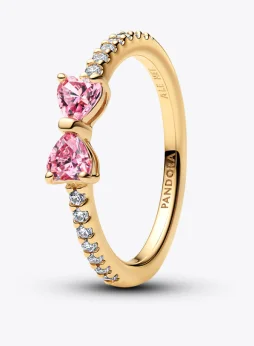Sparkling Pink Bow Ring