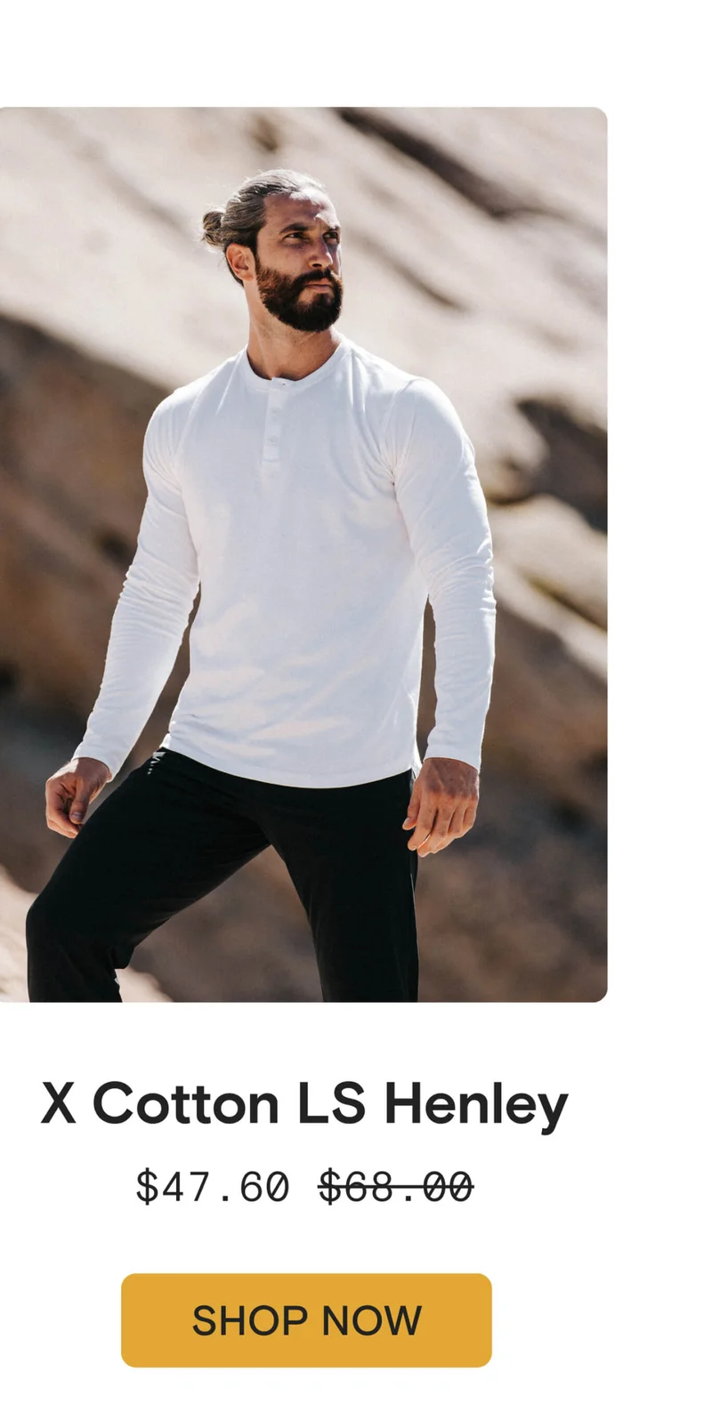 X Cotton Long Sleeve Henley
