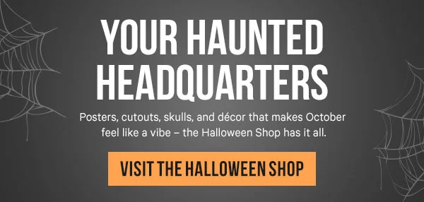 Your Haunted Headquarters: Posters, cutouts, skulls, and décor that makes October feel like a vibe – the Halloween Shop has it all.