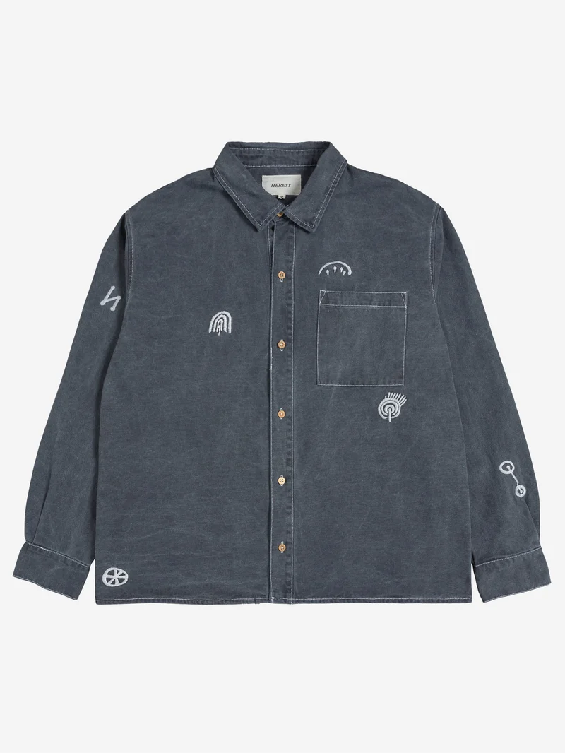 Image of Heresy Carvings Shirt - Navy