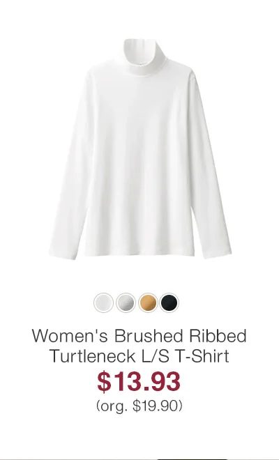 Shop Women's Brushed Ribbed Turtleneck L/S T-Shirt