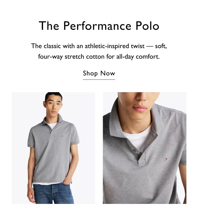 The performance polo                                            The classic with an athletic-inspired twist - soft, four-way stretch cotton for all-day comfort.                                            Shop now