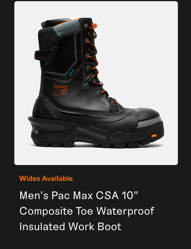 Men's Pac Max CSA 10 Inch Composite Toe Waterproof Insulated Work Boot