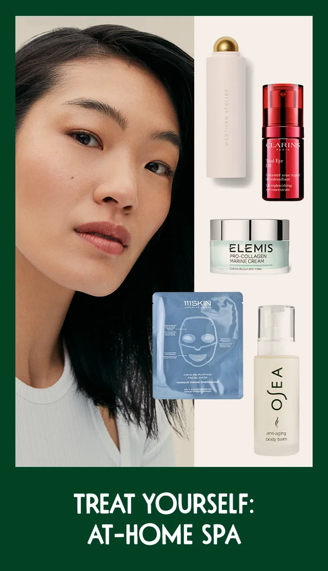 A model with beautiful skin. Products from Westman Atelier, Clarins, OSEA, Elemis and 111SKIN.