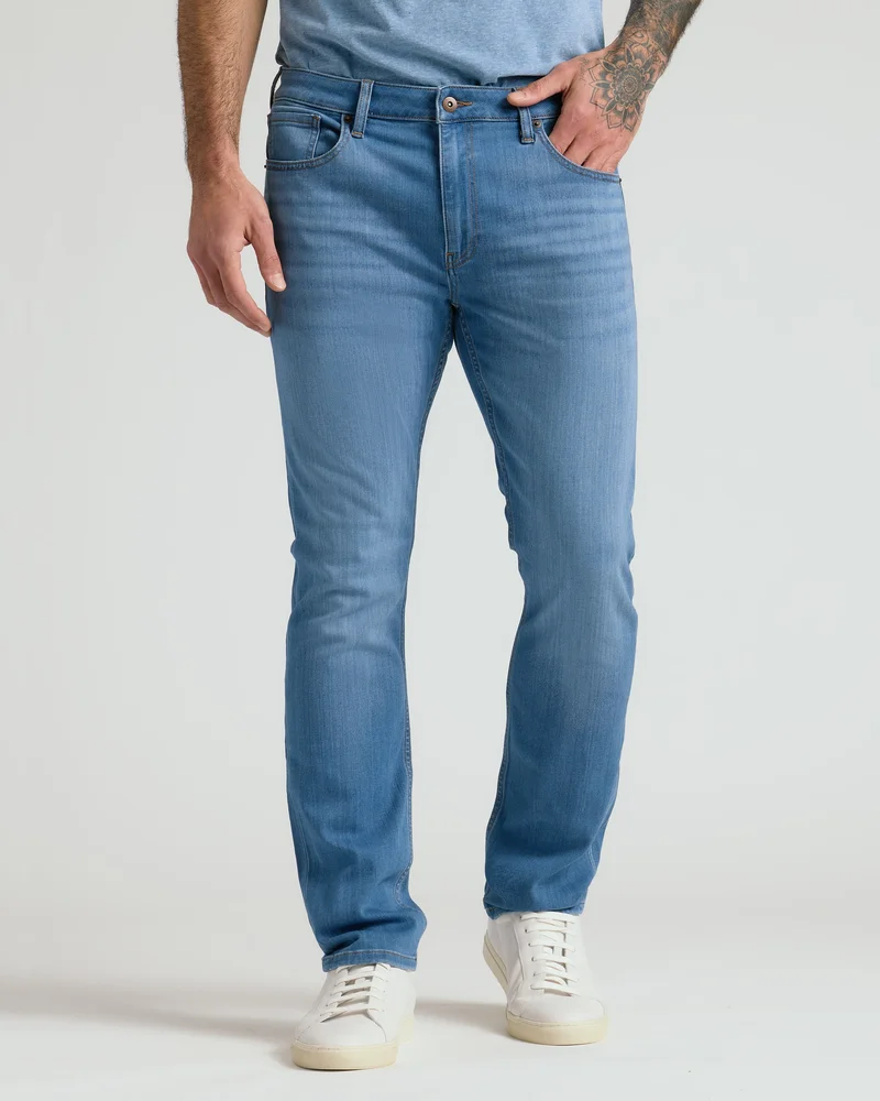 Image of Medium Indigo Wash Straight Comfort Stretch Jeans