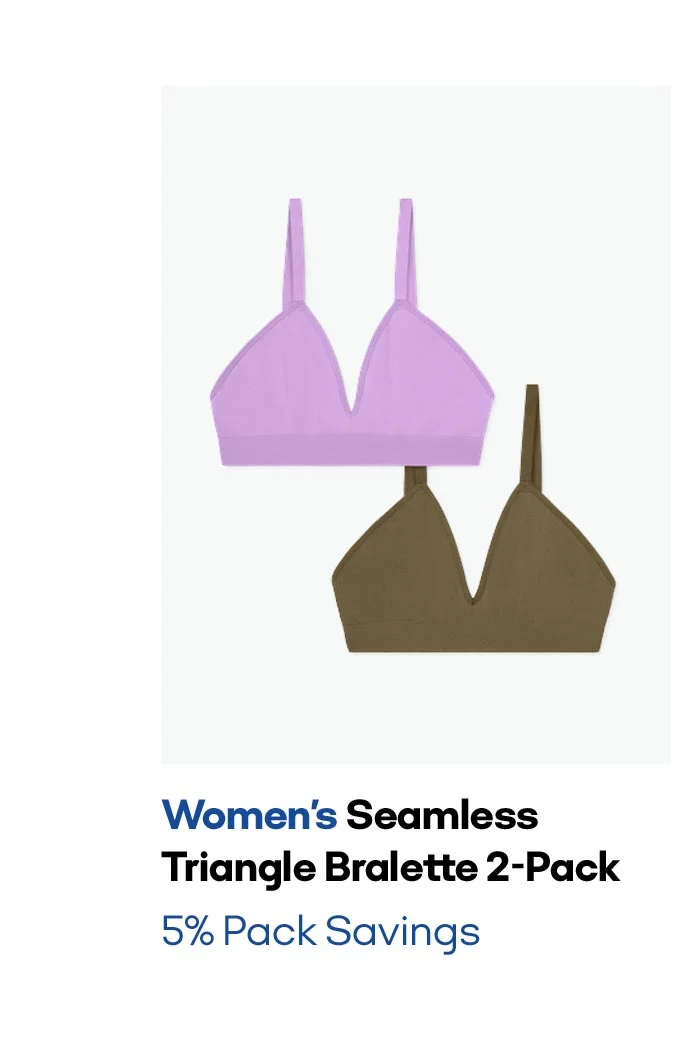 Women's Seamless Triangle Bralette 2-Pack 5% Pack Savings