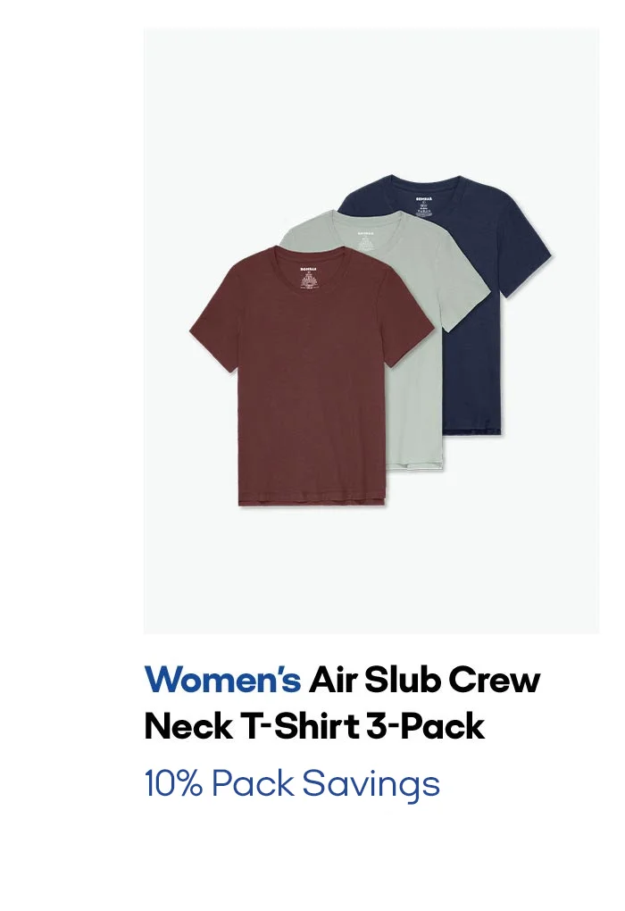 Women's Air Slub Crew Neck T-Shirt 3-Pack 10% Pack Savings