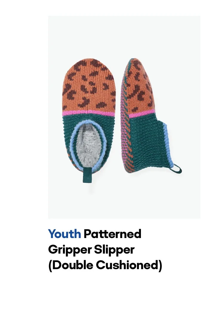 Youth Patterned Gripper Slipper (Double Cushioned)