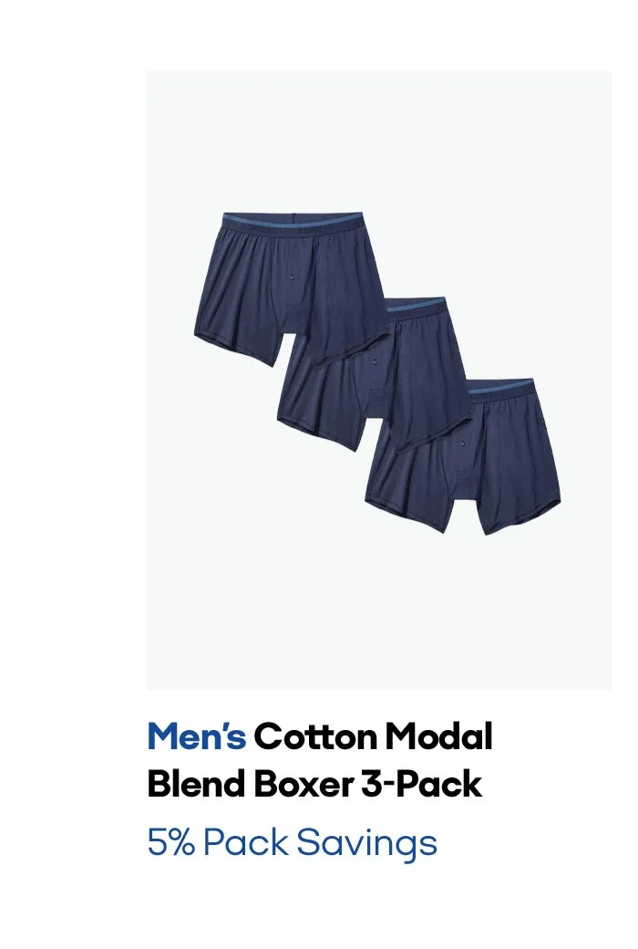 Men's Cotton Modal Blend Boxer 3-Pack 5% Pack Savings