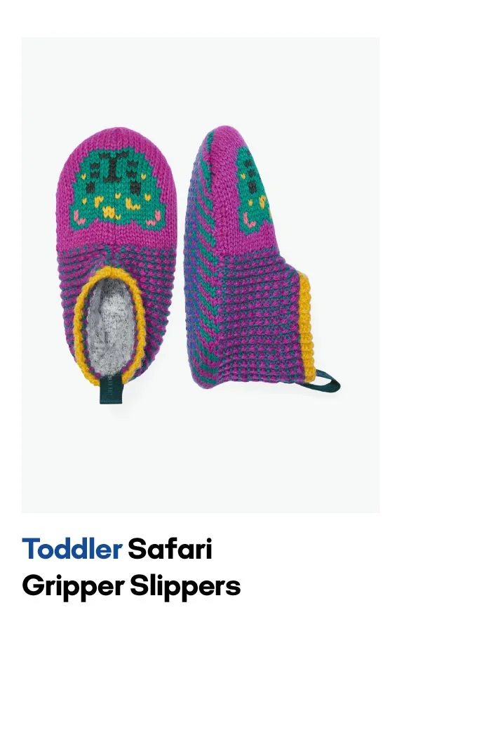 Toddler Safari Gripper Slippers