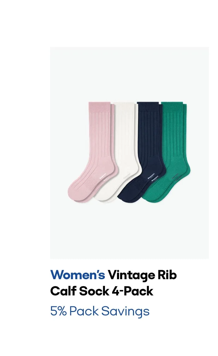 Women's Vintage Rib Calf Sock 4-Pack 5% Pack Savings
