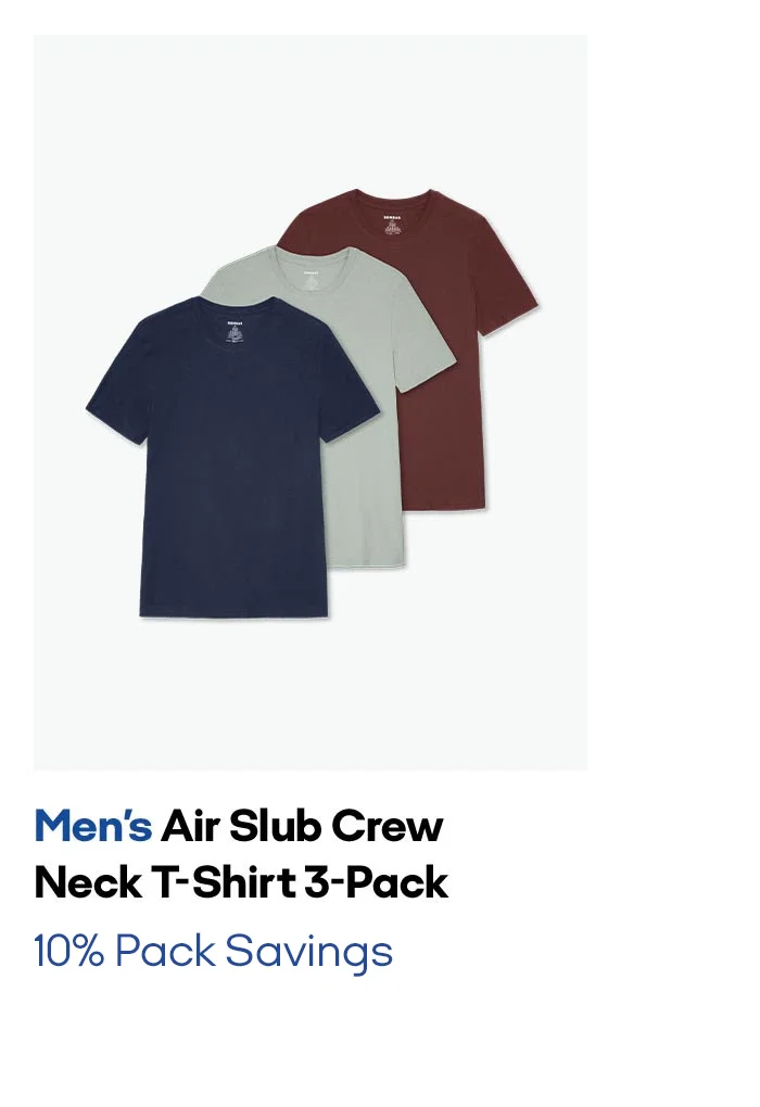 Men's Air Slub Crew Neck T-Shirt 3-Pack 10% Pack Savings