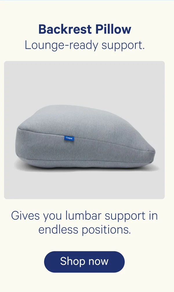 Backrest Pillow: Lounge-ready support. Gives you lumbar support in endless positions.