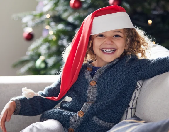 Child on a sofa