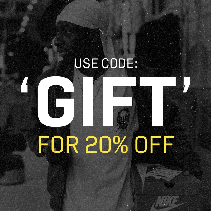 Graphic showcasing code GIFT FOR 20% OFF