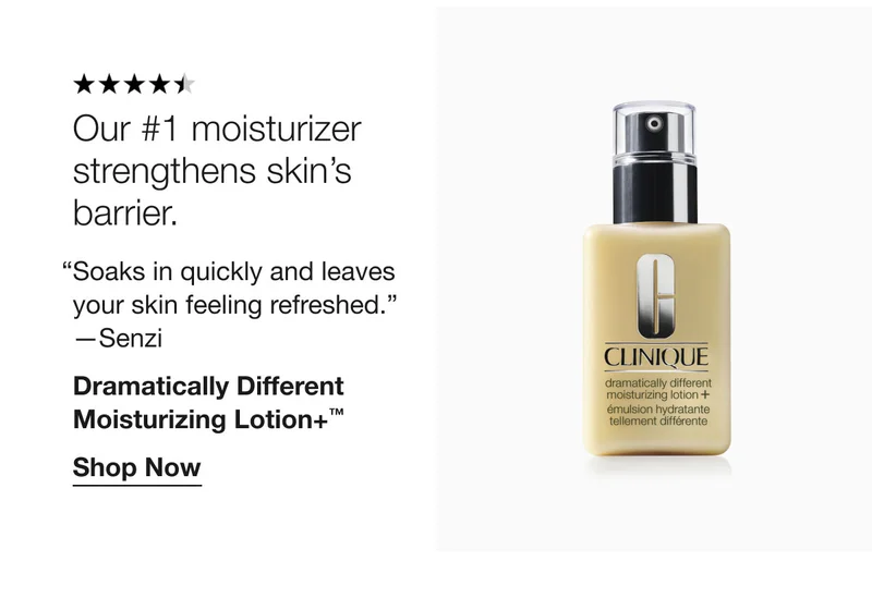 Our #1 moisturizer strengthens skin’s barrier. | “Soaks in quickly and leaves your skin feeling refreshed.” —Senzi | Dramatically Different Moisturizing Lotion+™ | Shop Now