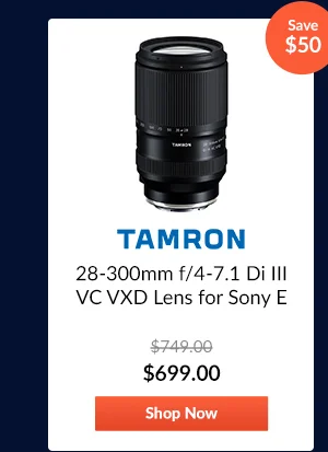 Tamron 28-300mm f/4-7.1 Di III VC VXD Lens for Sony E