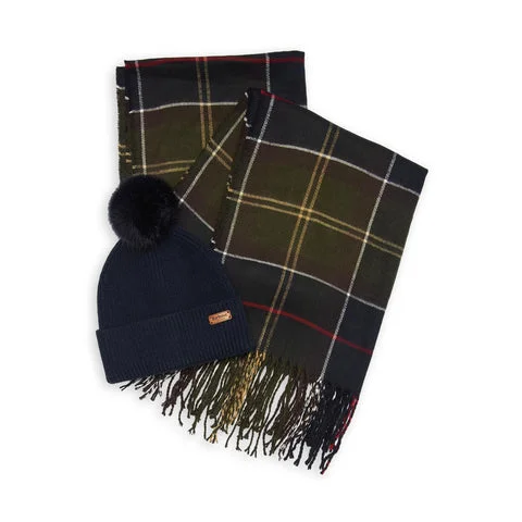 Barbour Dover Beanie & Scarf Gift Set