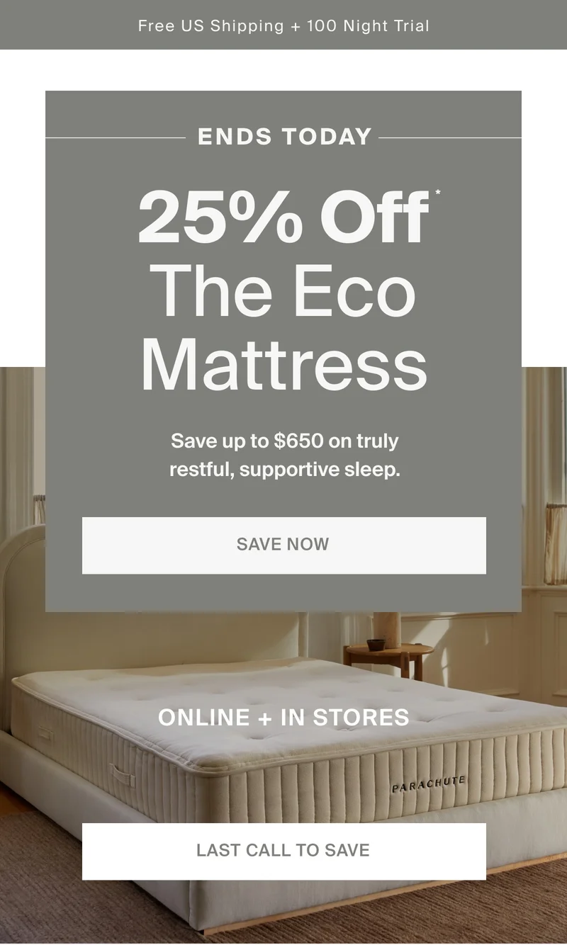 25% off the eco mattress ends today!