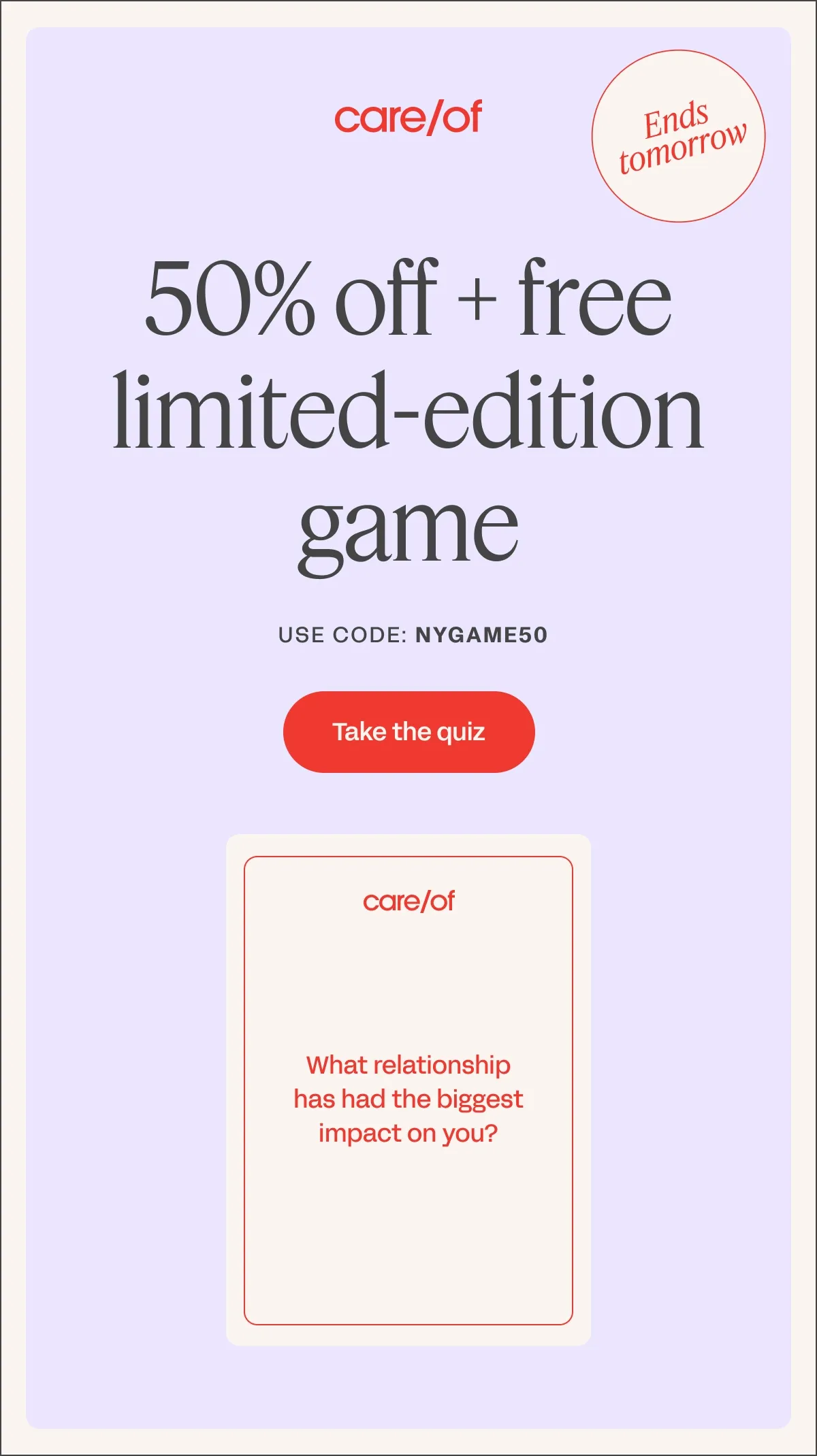 50% off plus free gift with purcahse