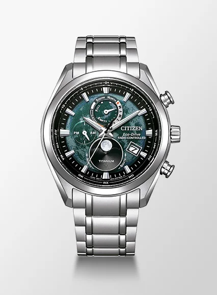 Tsuki-yomi A-T Green Dial Super Titanium Bracelet