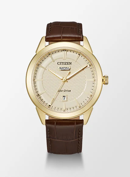 Rolan Champagne Dial Leather Strap