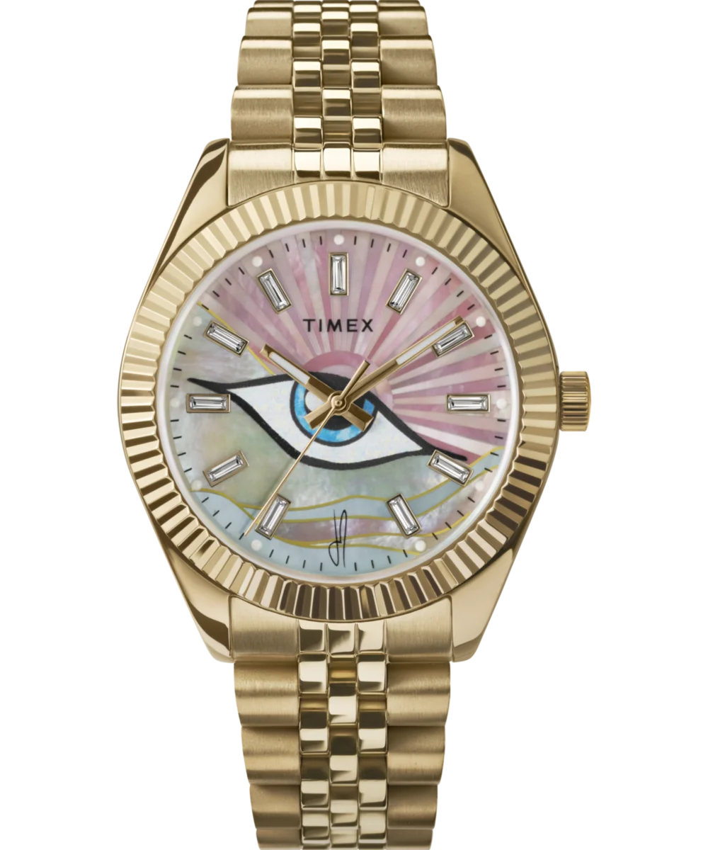 Image of Timex x Jacquie Aiche Guiding Light 36mm Stainless Steel Bracelet Watch