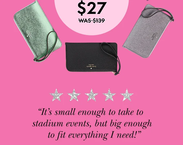 "It’s small enough to take to stadium events, but big enough to fit everything I need!” — Jaden