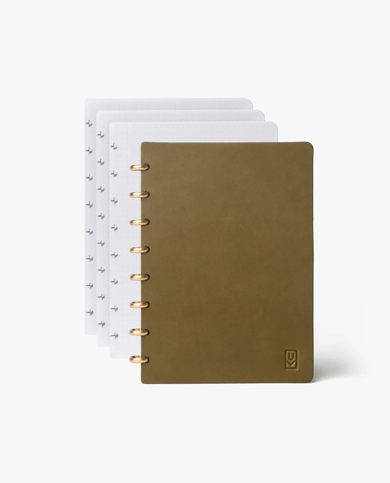 Image of Discbound Heirloom Journal Bundle (Olive Journal + 3 Refills)