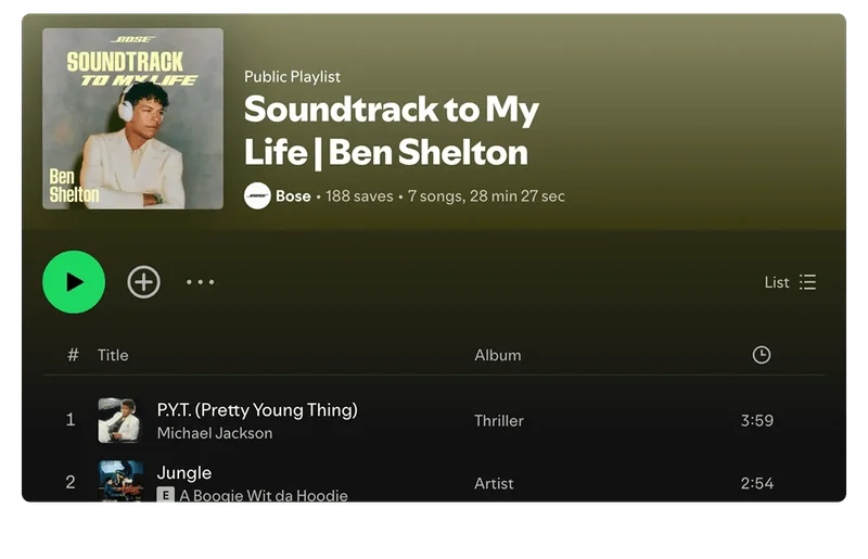 Ben Shelton's Soundtrack to My Life Playlist