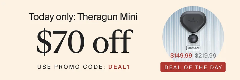 Today only: Theragun Mini | $70 off | use promo code: DEAL1