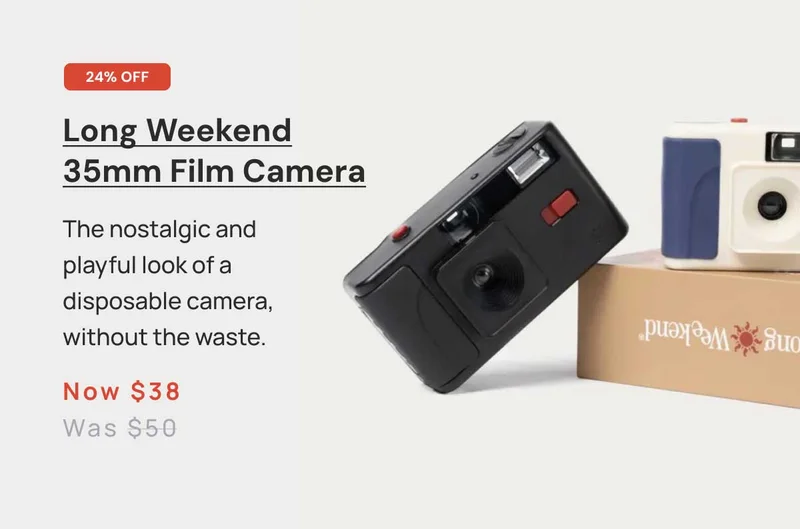 24% off Long weekend 35mm film camera now $38