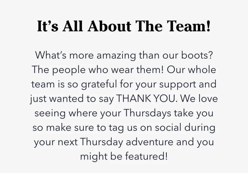 Follow Us @THURSDAYBOOTS