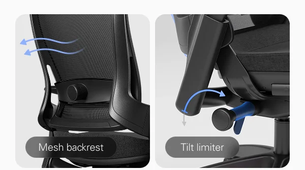 Mesh backrest, Tilt limiter