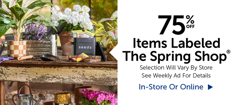 75% Off Items Labeled The Spring Shop® - Selection Will Vary By Store
