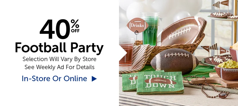 40% Off Football Party - Selection Will Vary By Store