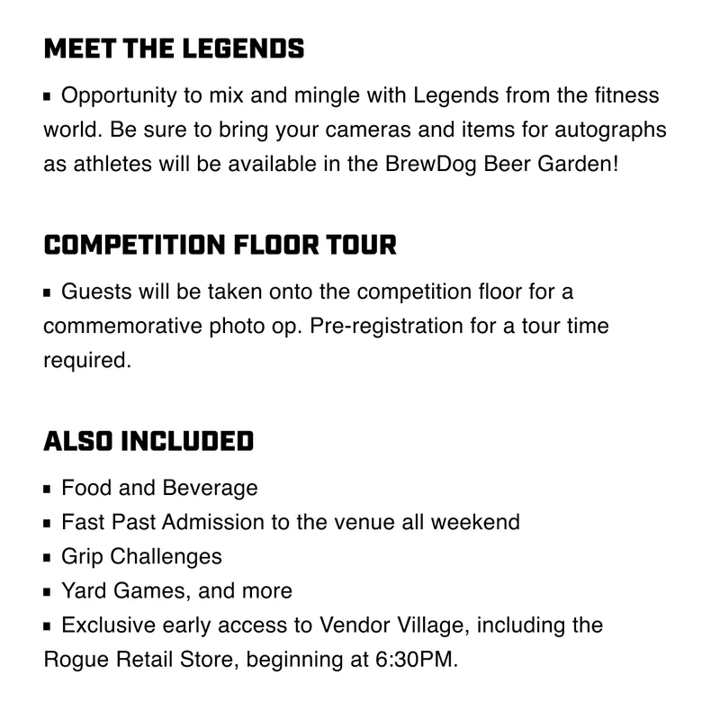 Legends VIP Happy Hour