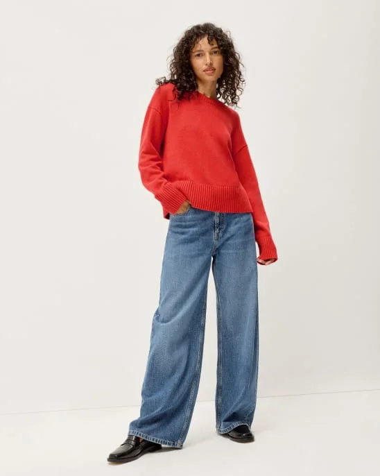 [Image] The Boxy Sweater in Everyday Cotton | Poppy Red
