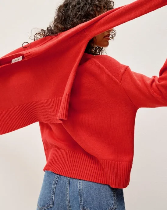 [Image] The Boxy Sweater in Everyday Cotton | Poppy Red