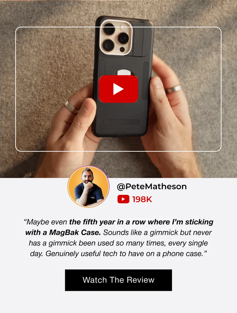@PeteMatheson 198K “Maybe even the fifth year in a row where I’m sticking with a MagBak Case. Sounds like a gimmick but never has a gimmick been used so many times, every single day. Genuinely useful tech to have on a phone case.” Watch The Review