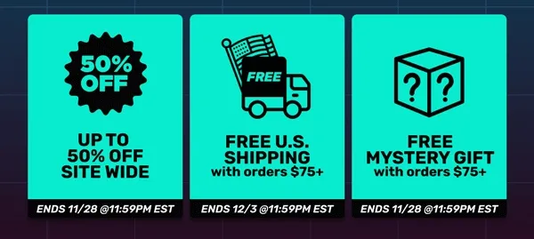 1) Sitewide Sale Up to 50% Off + FREE U.S. Shipping + FREE Gift