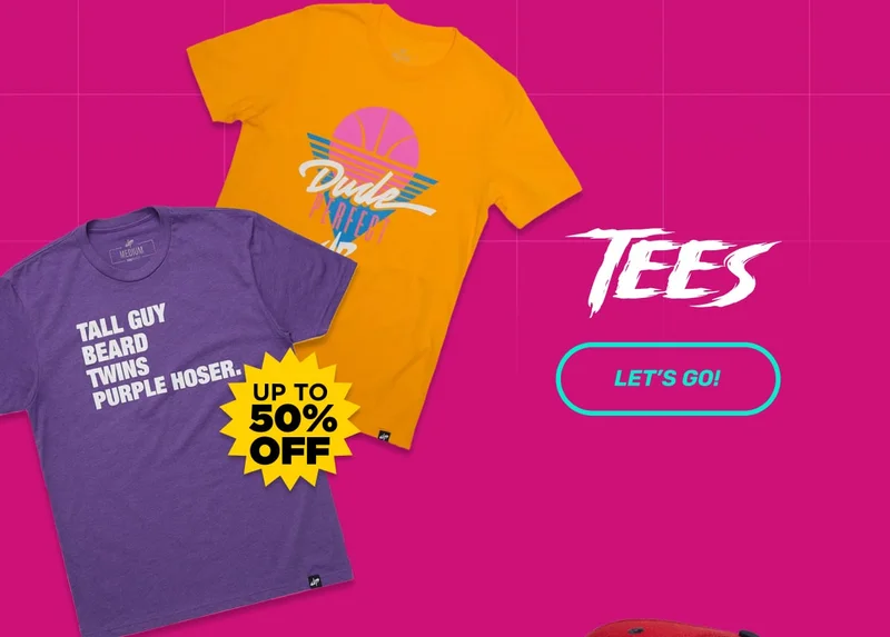 Up to 50% OFF Tees