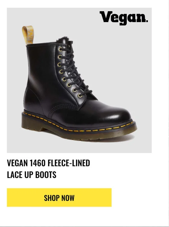 Vegan 1460 Fleece Lined Lace Up Boots