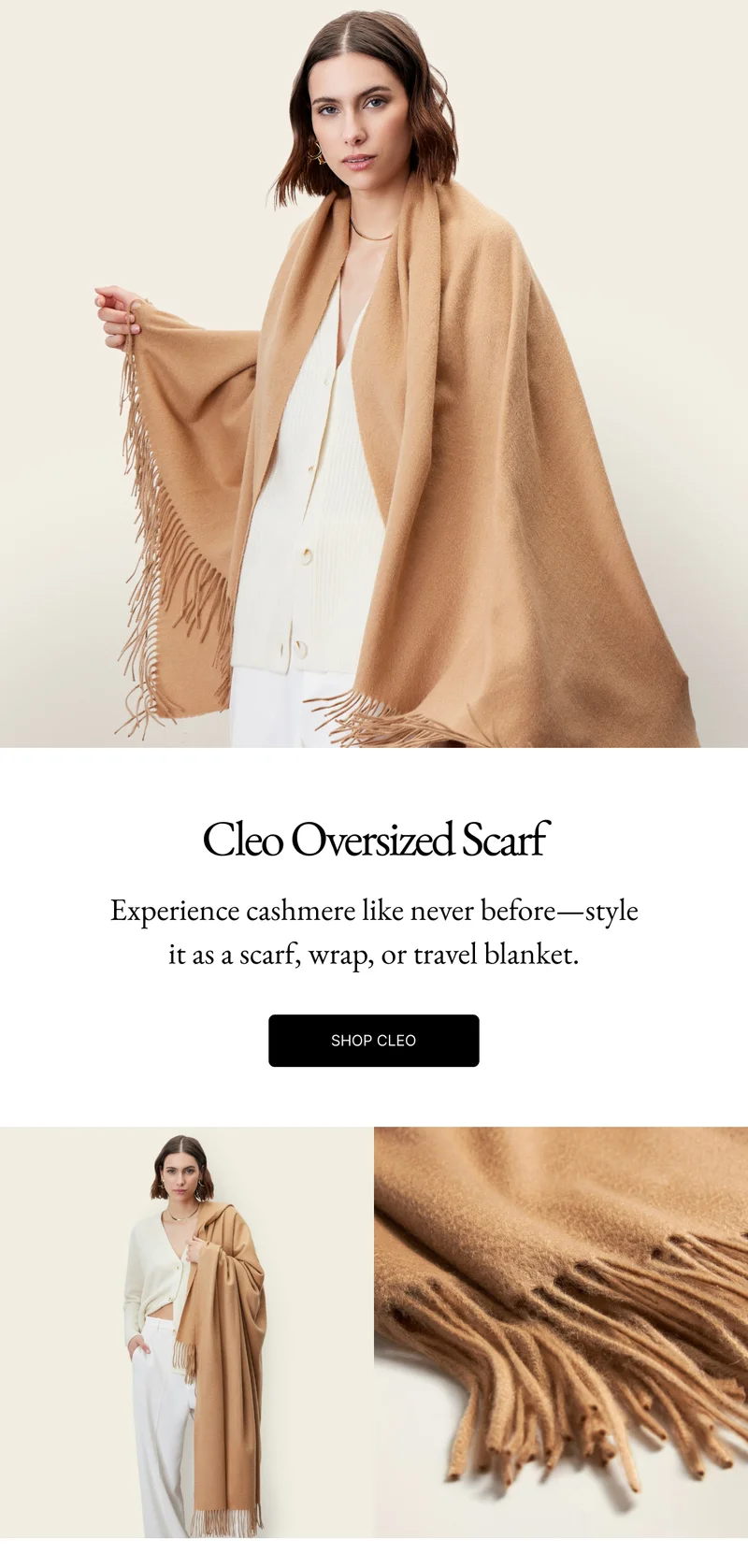 Cleo Oversized Cashmere Scarf