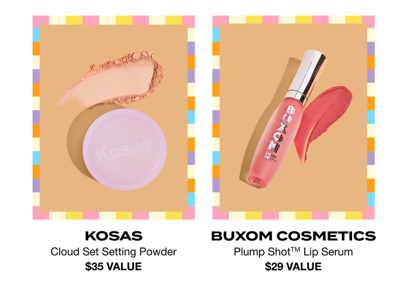 KOSAS - Cloud Set Setting Powder - $35 VALUE - BUXOM COSMETICS - Plump ShotTM Lip Serum - $29 VALUE