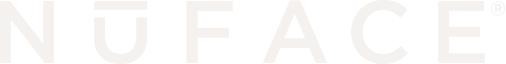 NuFACE Logo in off-white against gray background