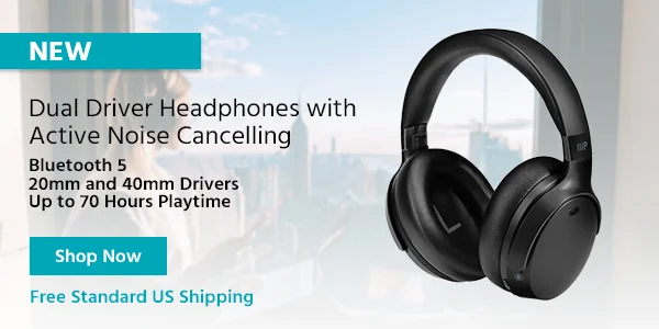 Dual Driver Headphones with Active Noise Cancelling Bluetooth 5, 20mm and 40mm Drivers, Up to 70 Hours Playtime Free Standard US Shipping Shop Now